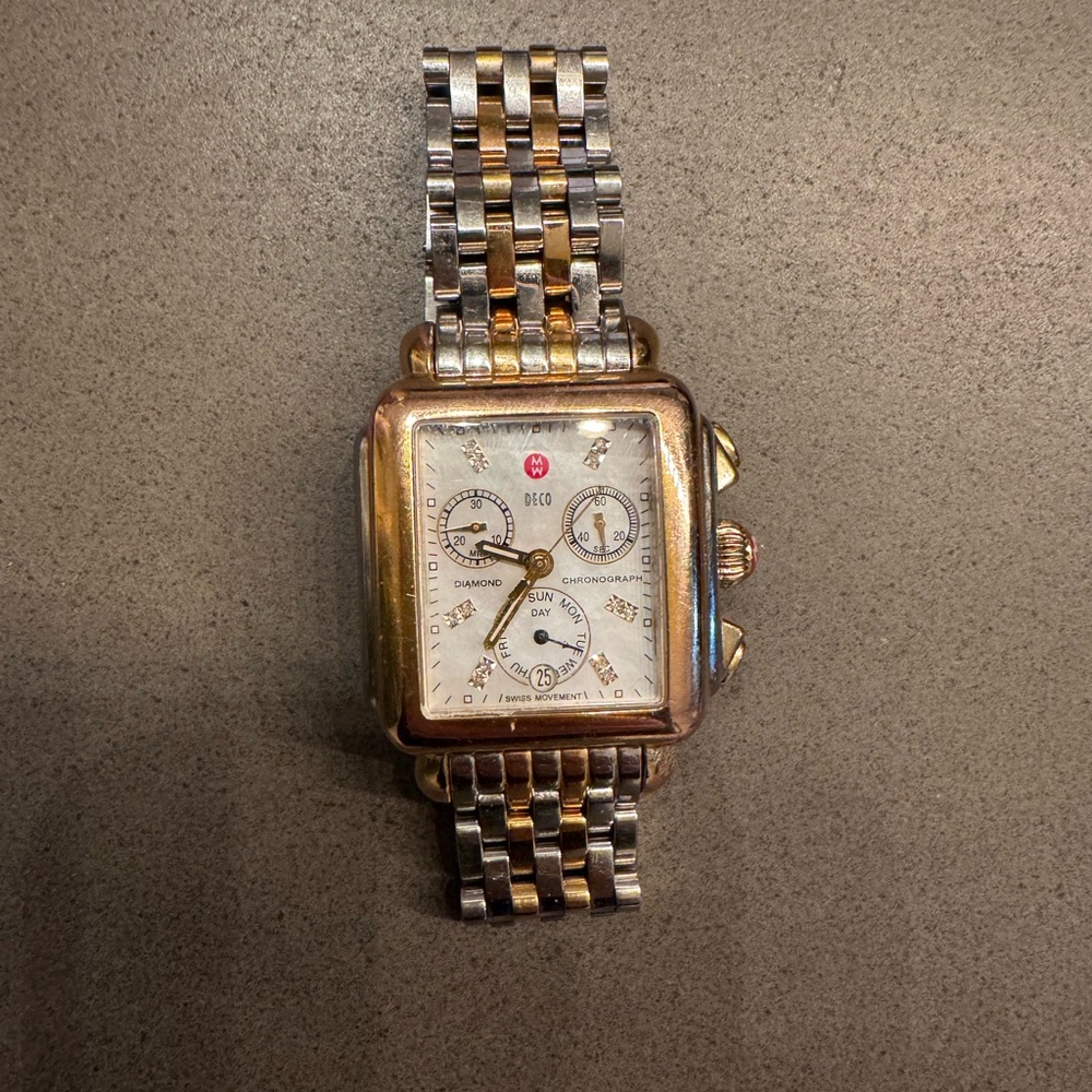 Michele | Deco 33mm Two-Tone Watch